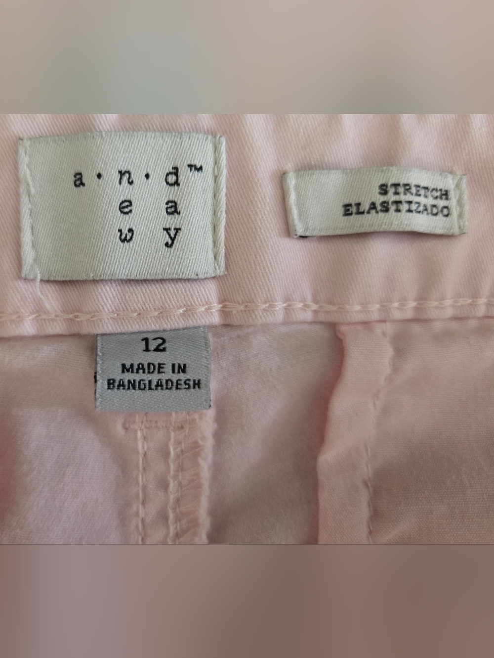 A New Day Shorts Light Pink Sz 12 10" Rise 4.5" Inseam Stretch Euc - Picture 2 of 7